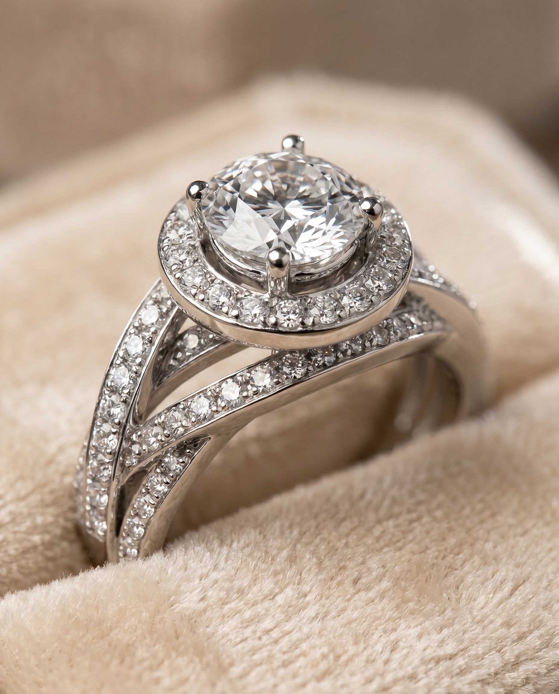Platinum band of The Rosina round engagement ring setting | RockHer