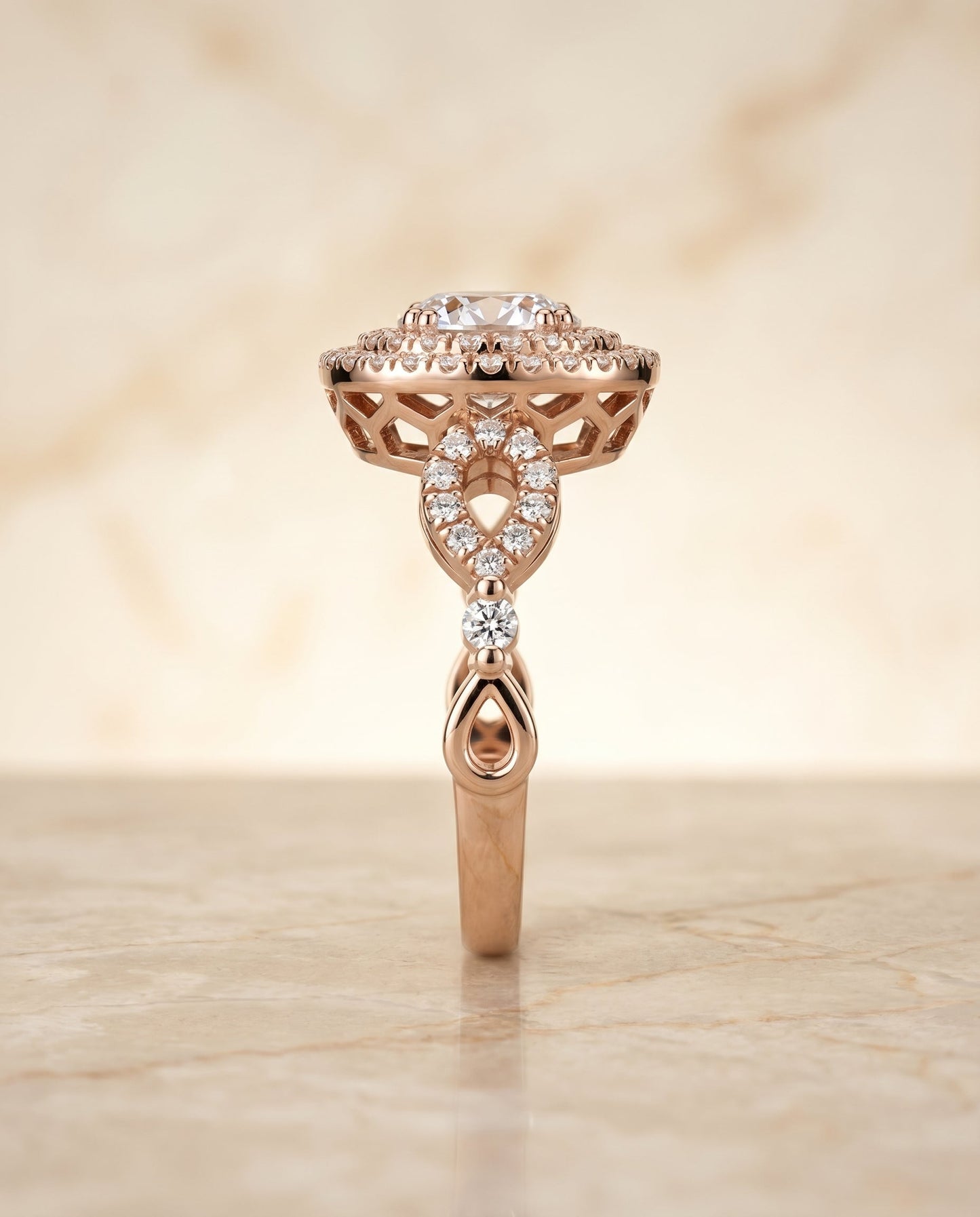 Calypso Select Open Side Double Halo in 14K Yellow Gold – view 6