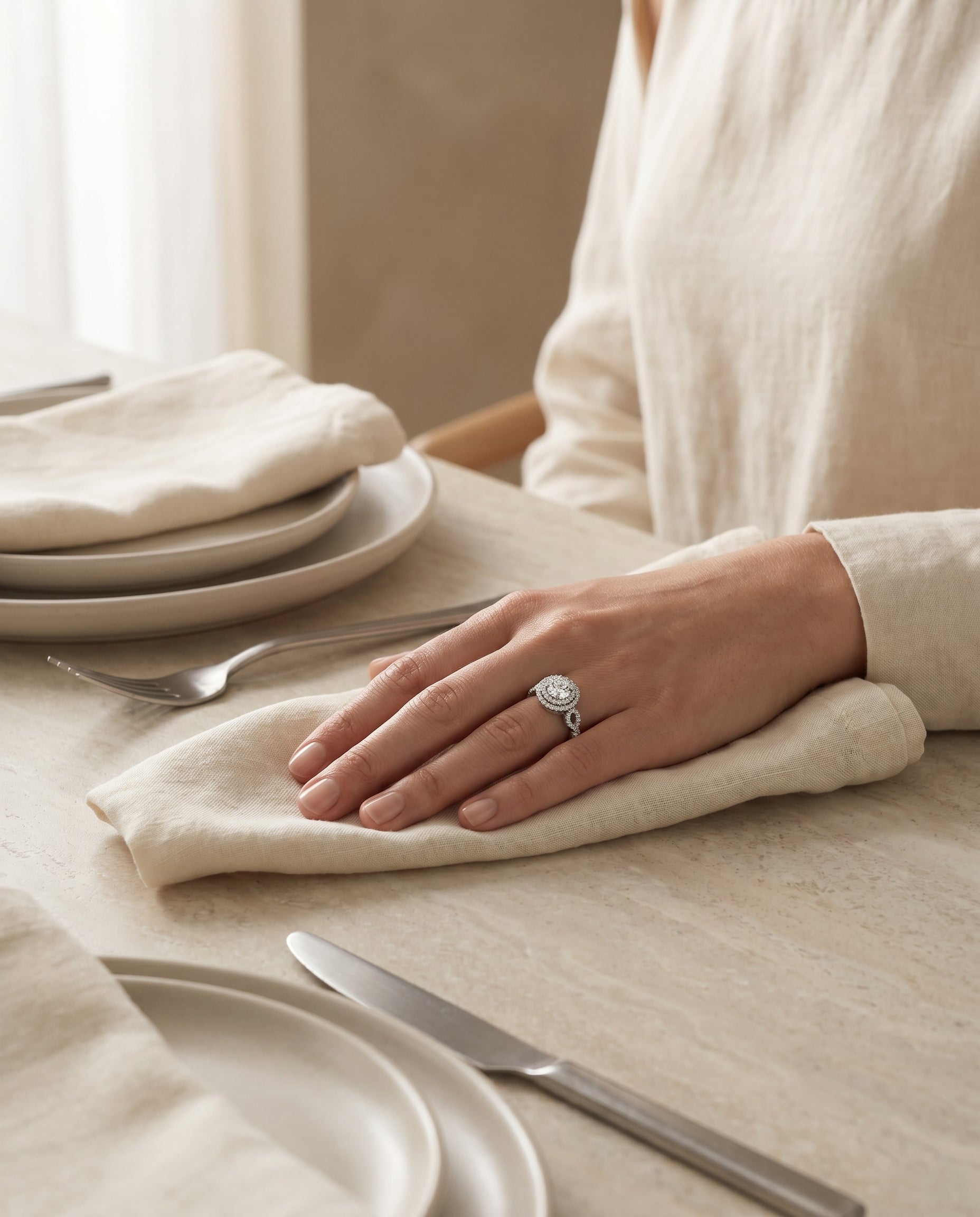 Made to order: The Calypso round engagement ring setting in Platinum | RockHer