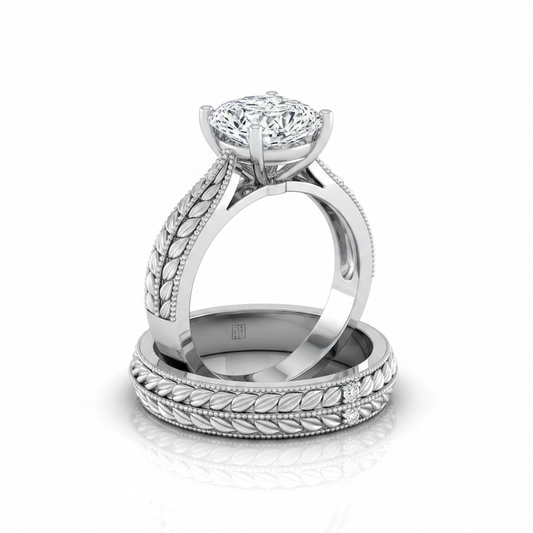 The Ophelia Matching Wedding Band, Cushion in Platinum