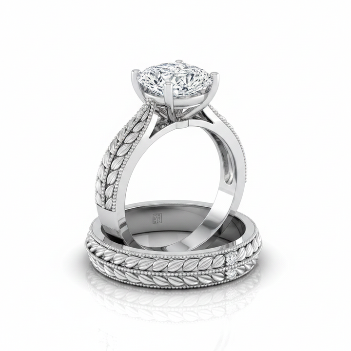 The Ophelia Matching Wedding Band, Cushion in Platinum | RockHer