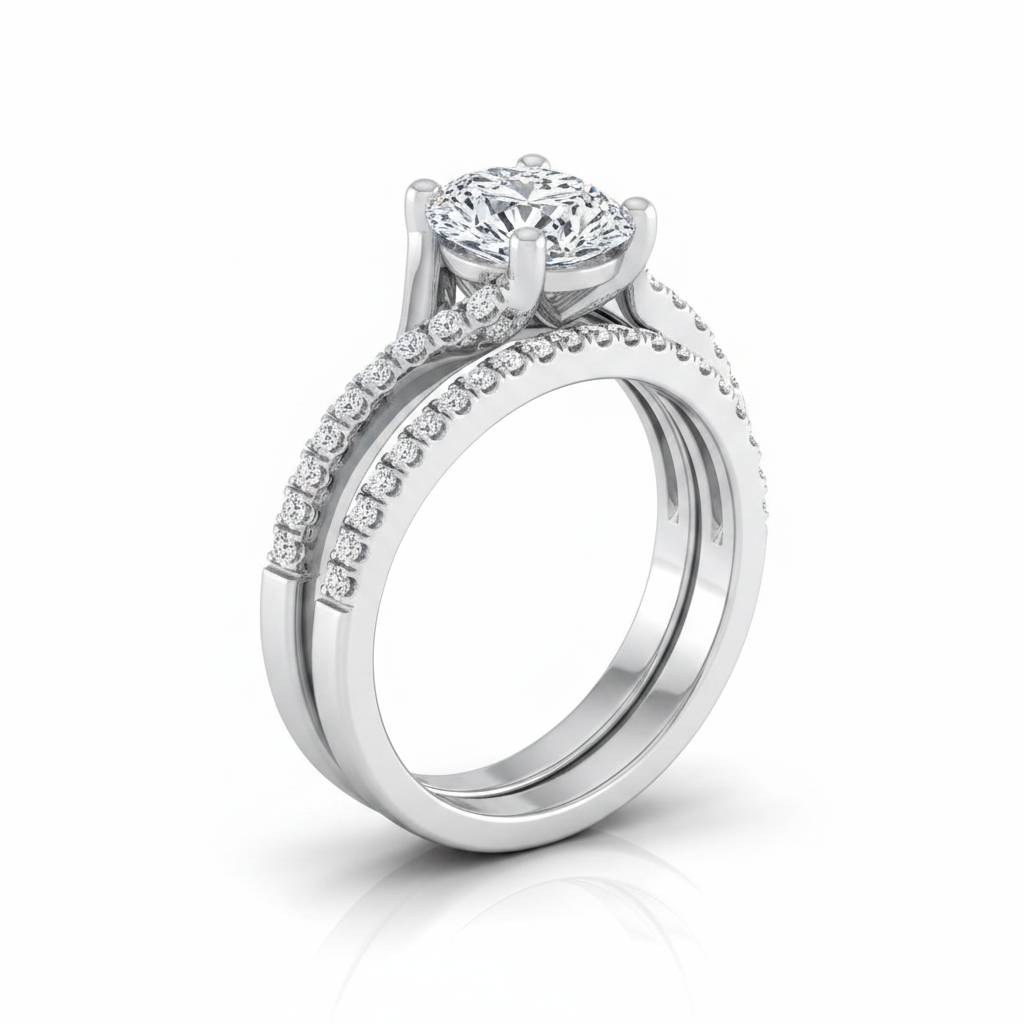 The Ottava Matching Wedding Band, Oval in 18K White Gold