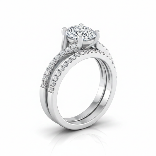 The Ottava Matching Wedding Band, Oval in 18K White Gold