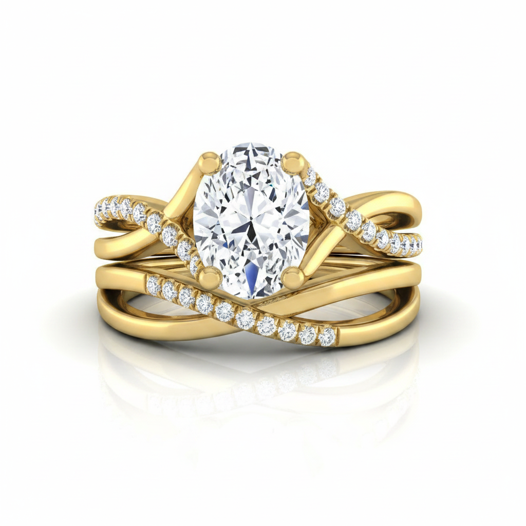 The Ottava Matching Wedding Band, Oval in 18K Yellow Gold
