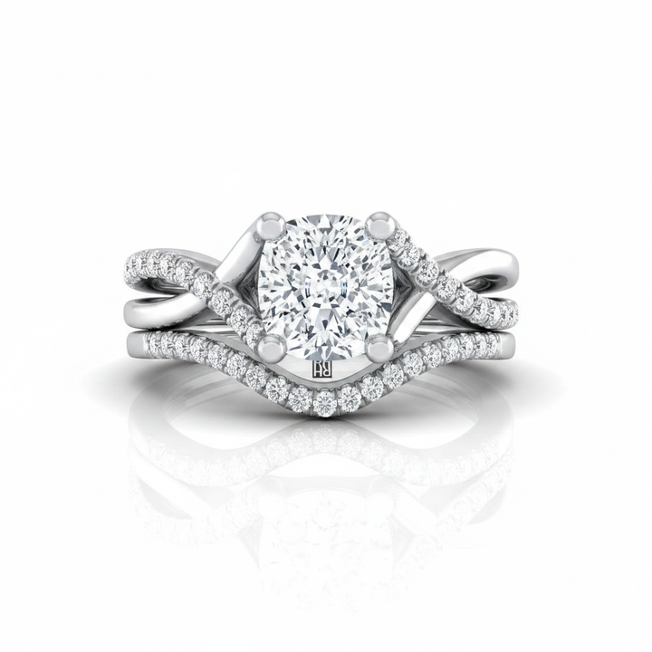 The Ottava Matching Wedding Band, Cushion in Platinum | RockHer