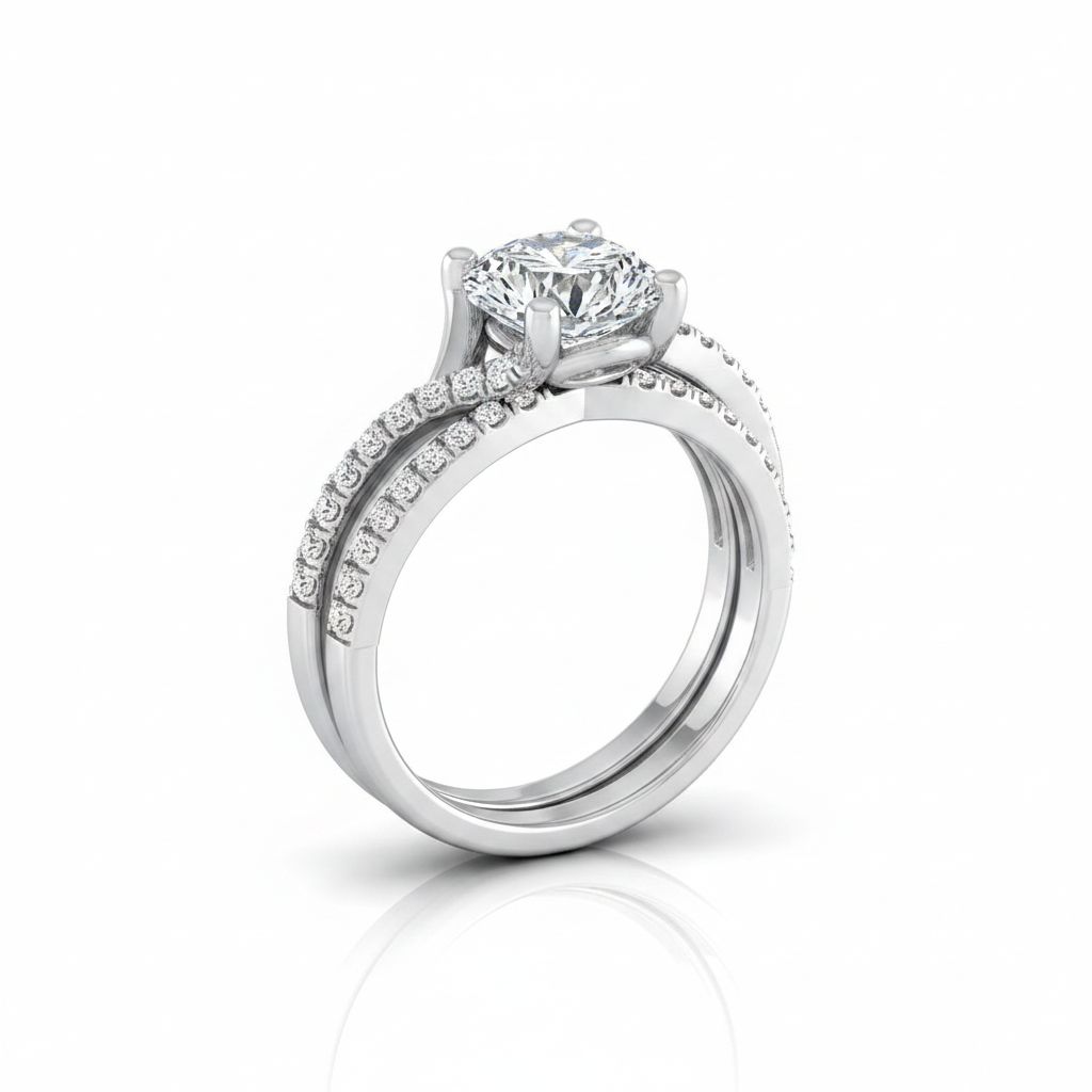 The Ottava Matching Wedding Band, Round in Platinum