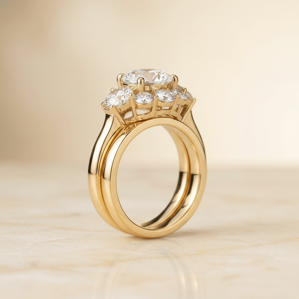 The Pamina Matching Wedding Band, Round in 18K Yellow Gold
