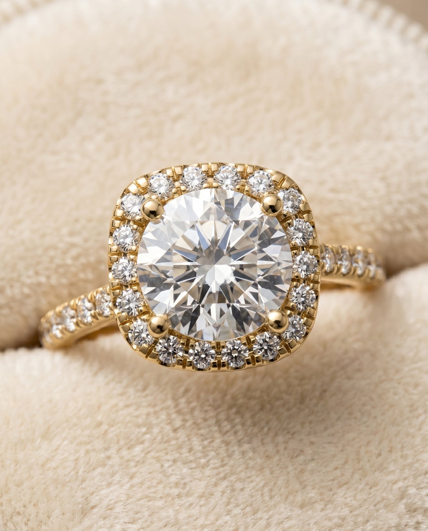 Cosette Select Pave Halo in 18K Yellow Gold – view 4