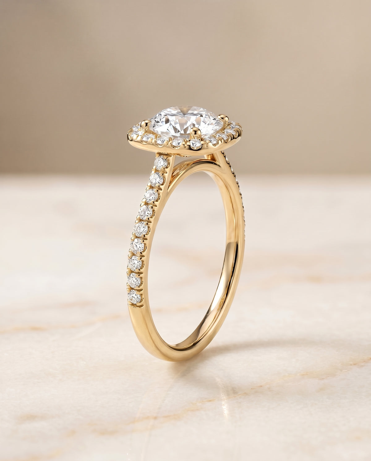 The Cosette round engagement ring setting in 18K Yellow Gold | RockHer