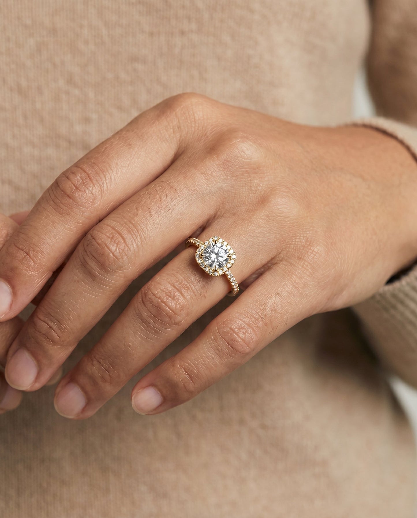 Cosette Select Pave Halo in 18K Yellow Gold – view 5