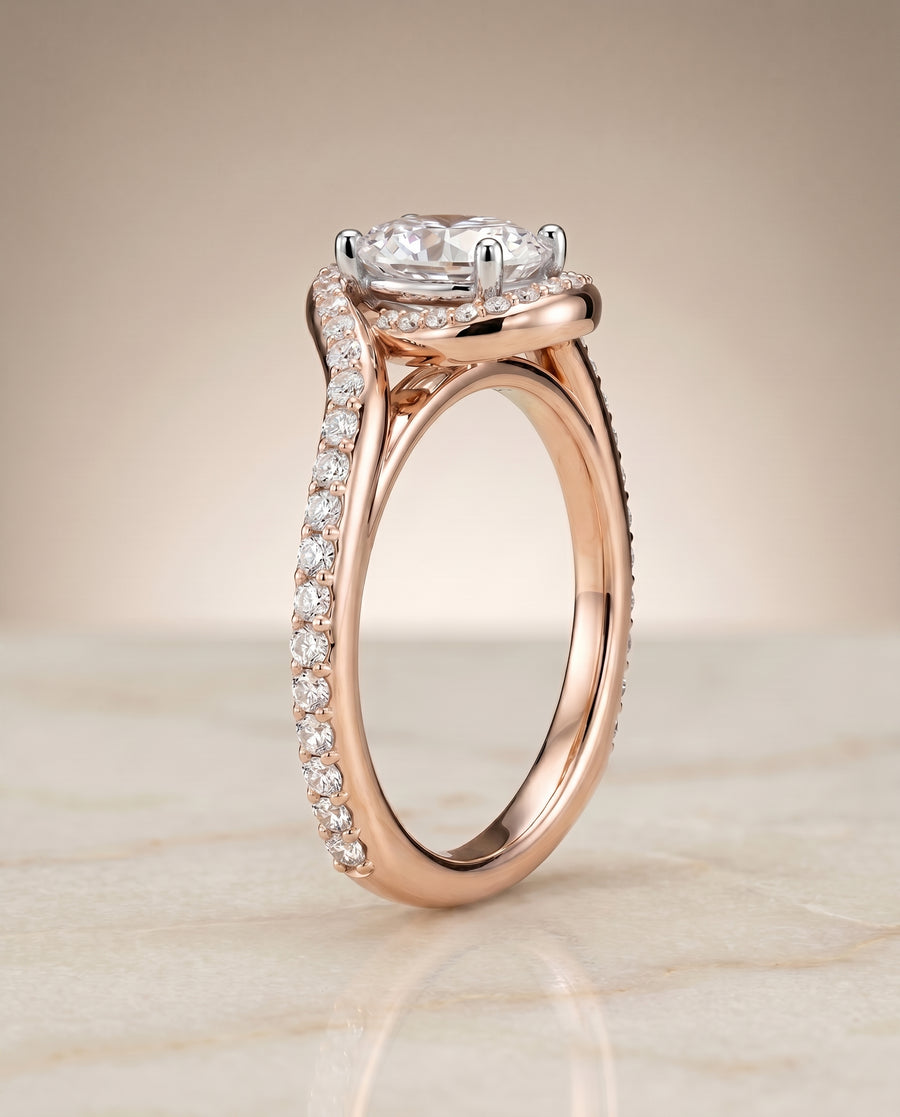 The Adelaide Engagement Ring, made to order in our Los Angeles atelier