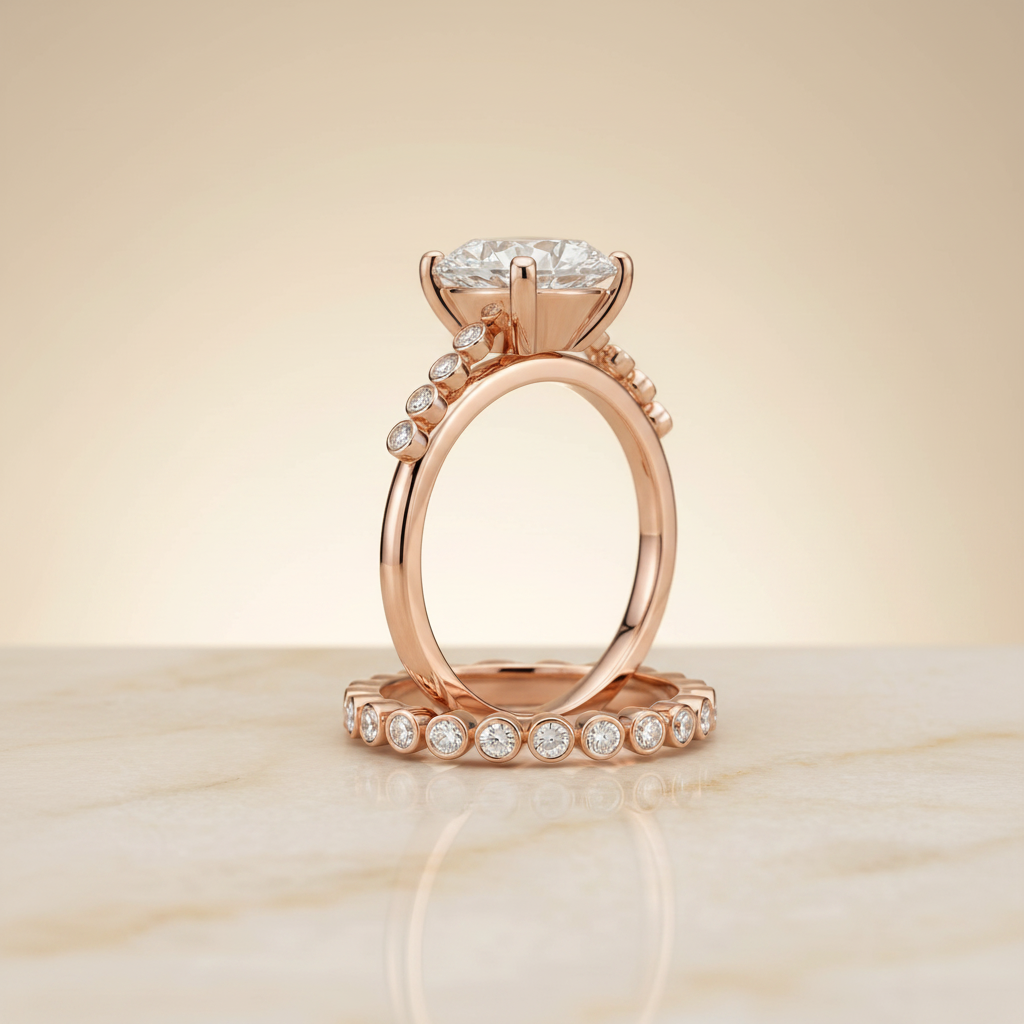 The Peggy Matching Wedding Band, Oval in 14K Rose Gold