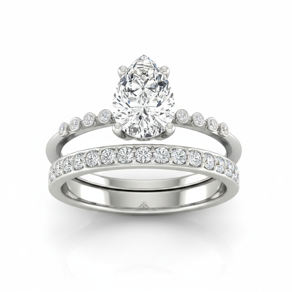 The Peggy Matching Wedding Band, Princess in 18K White Gold
