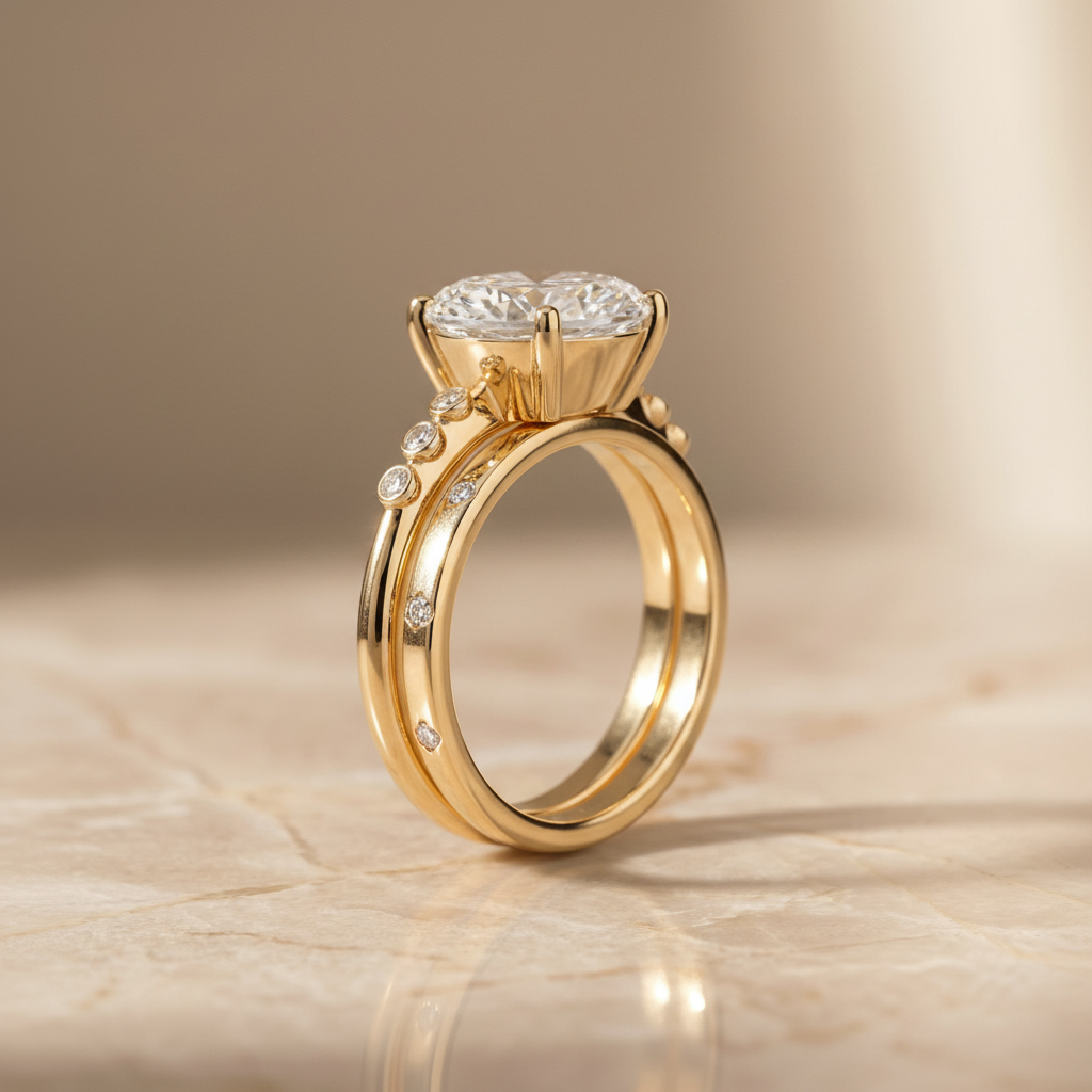 The Peggy Matching Wedding Band, Oval in 18K Yellow Gold