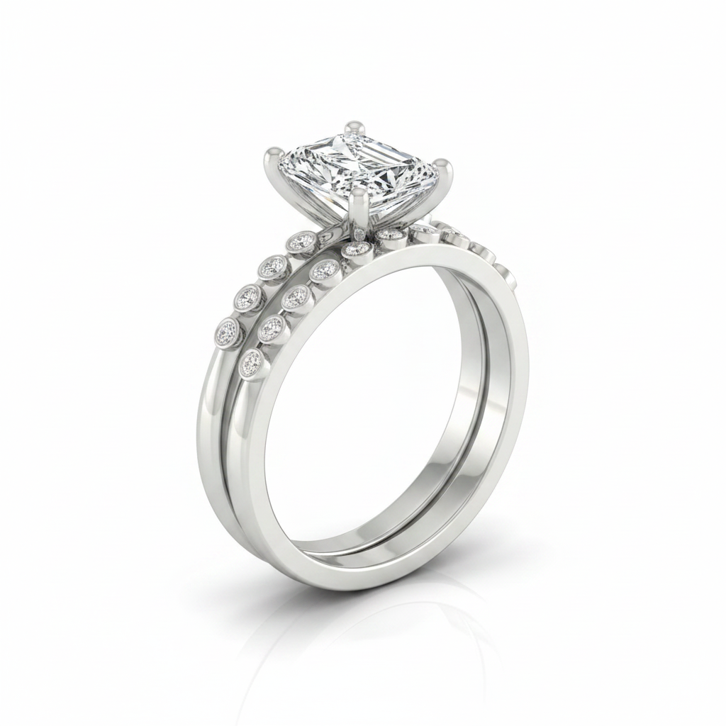The Peggy Matching Wedding Band, Radiant in Platinum