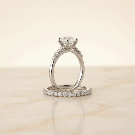 The Peggy Matching Wedding Band, Round in Platinum