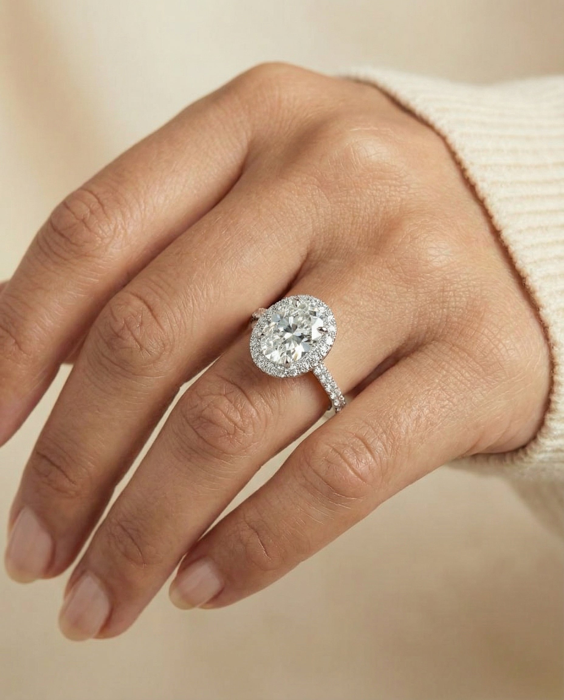 The Dylan setting for oval diamonds, made to order in 18K White Gold | RockHer