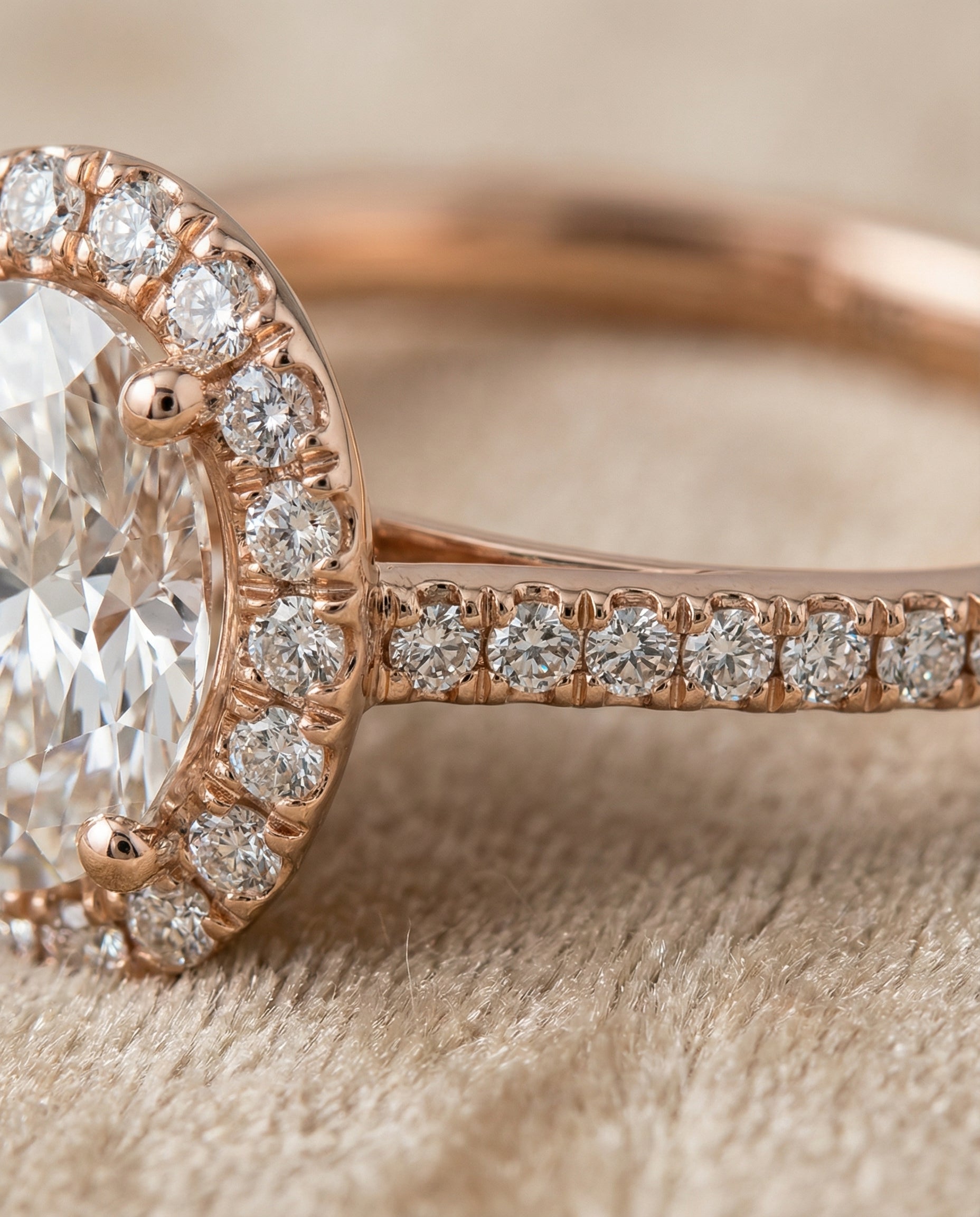 14K Rose Gold band of The Dylan oval engagement ring setting | RockHer