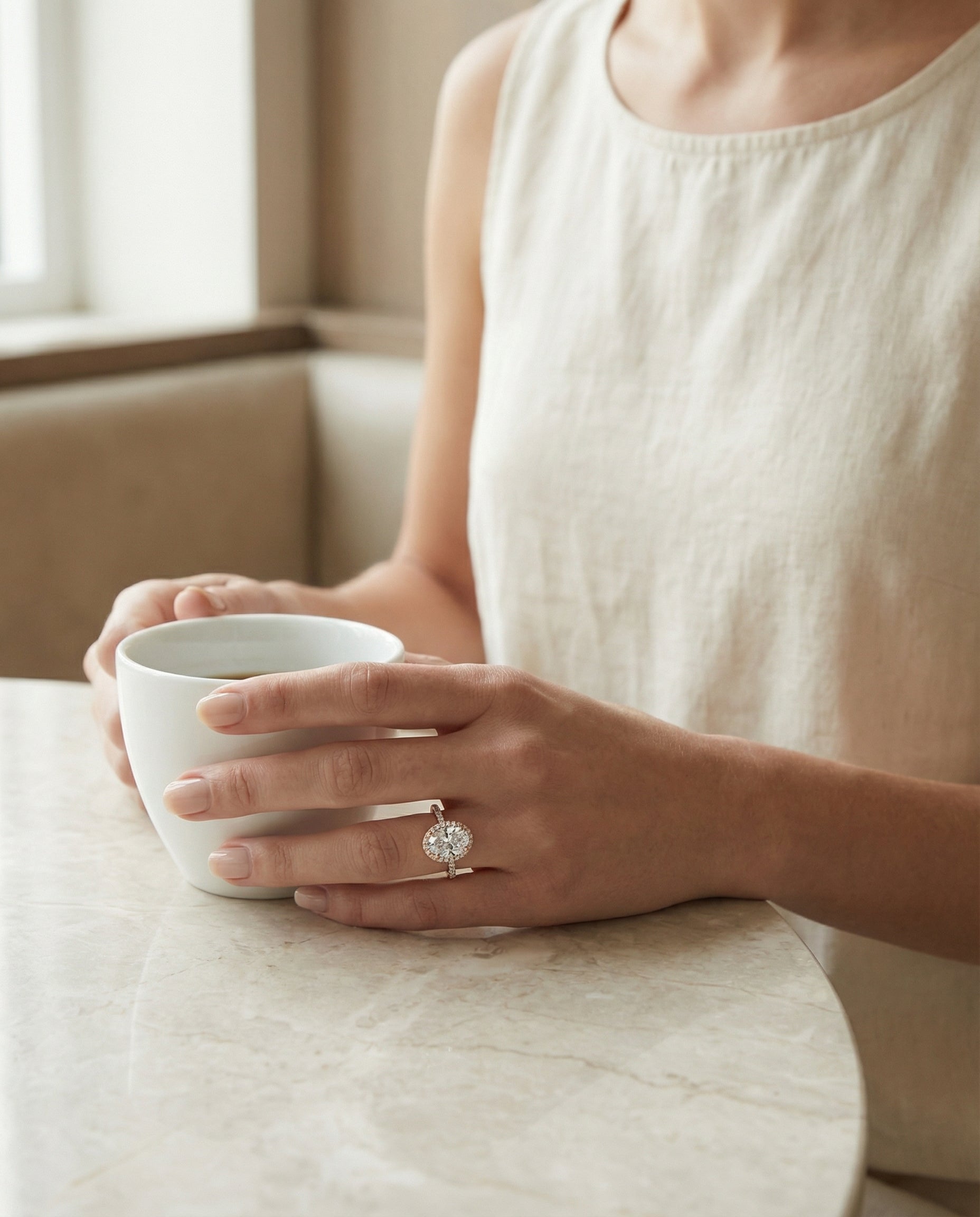 Made to order: The Dylan oval engagement ring setting in 14K Rose Gold | RockHer