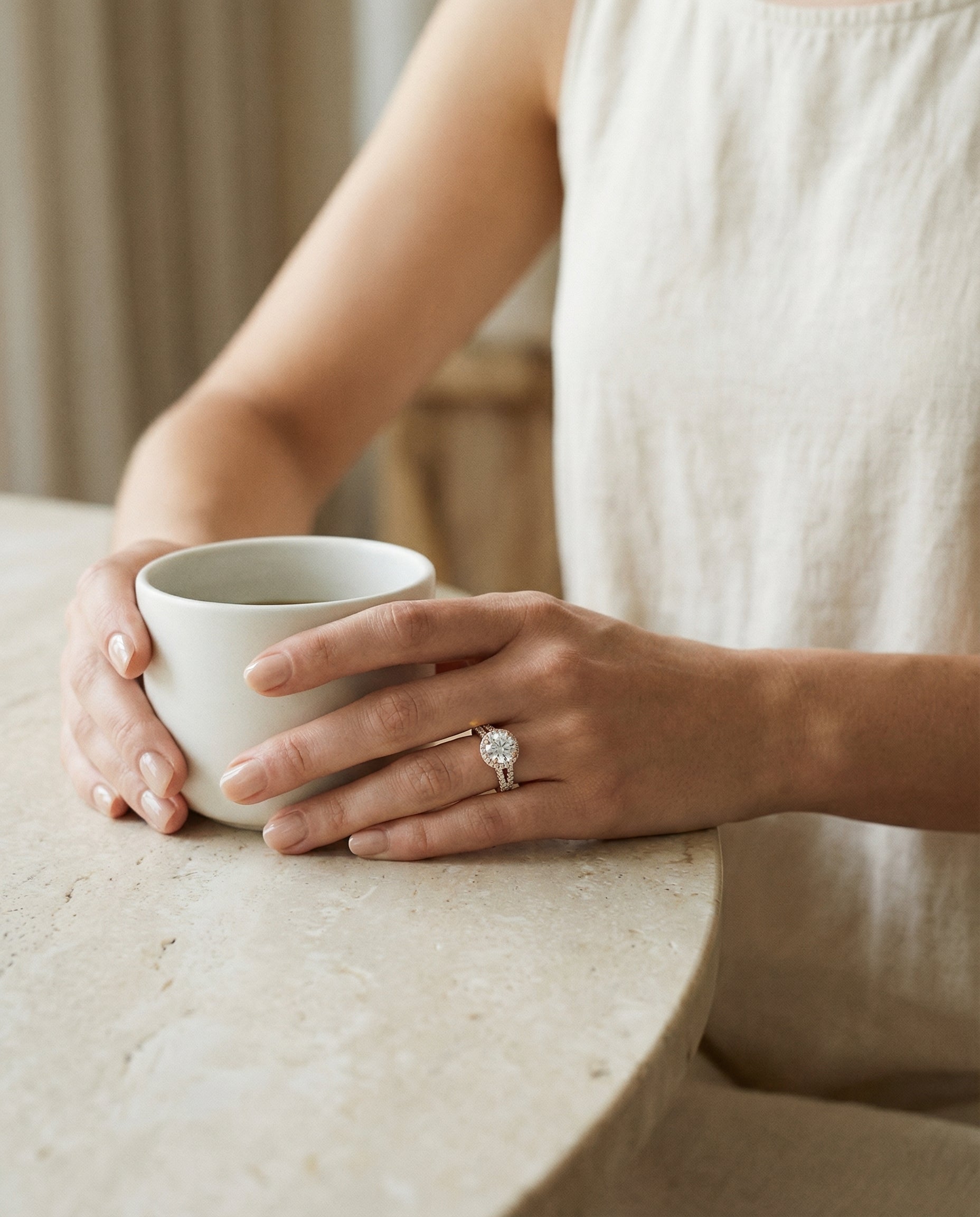 Made to order: The Calliope round engagement ring setting in 14K Rose Gold | RockHer