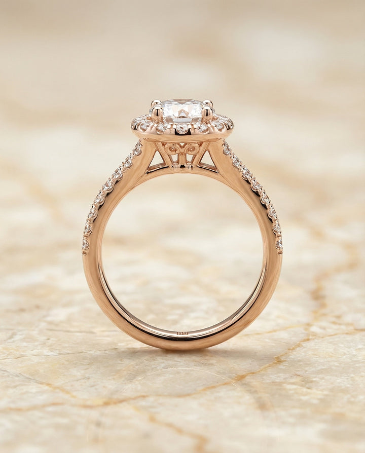 Calliope Select Petite Split Shank Halo in 14K Yellow Gold – view 6