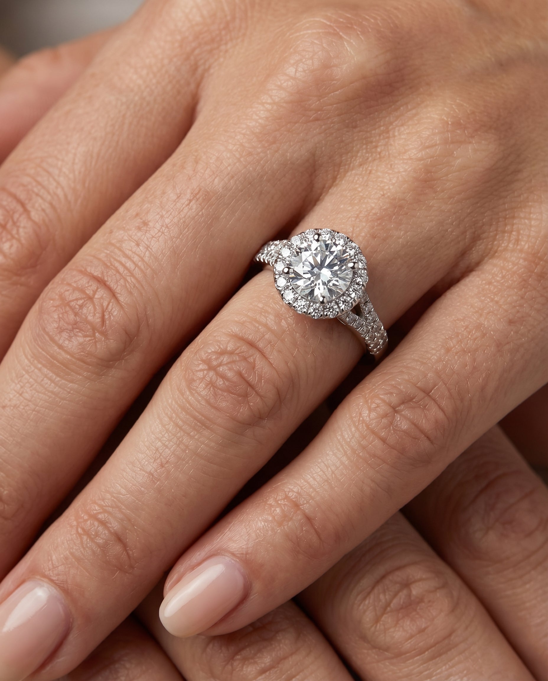 The Calliope setting for round diamonds, made to order in Platinum | RockHer