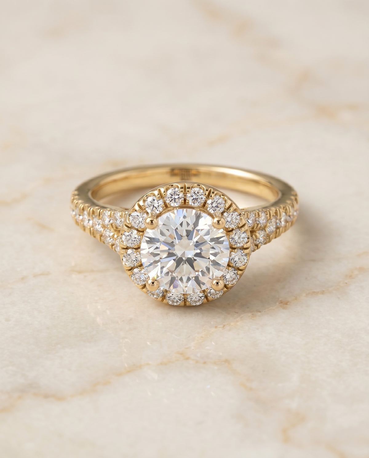 The Calliope round engagement ring setting in 18K Yellow Gold | RockHer