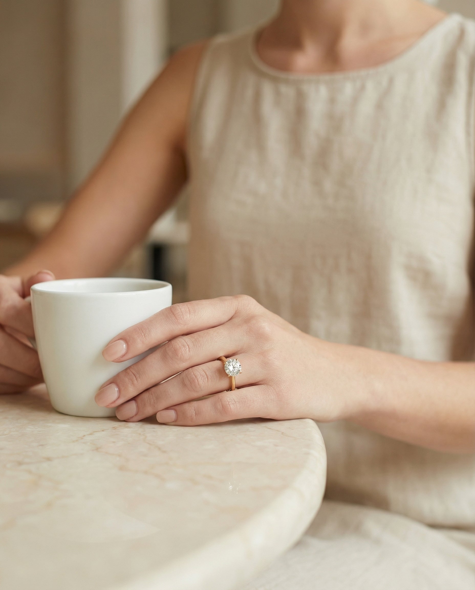 Made to order: The Gladys round engagement ring setting in 18K Yellow Gold | RockHer