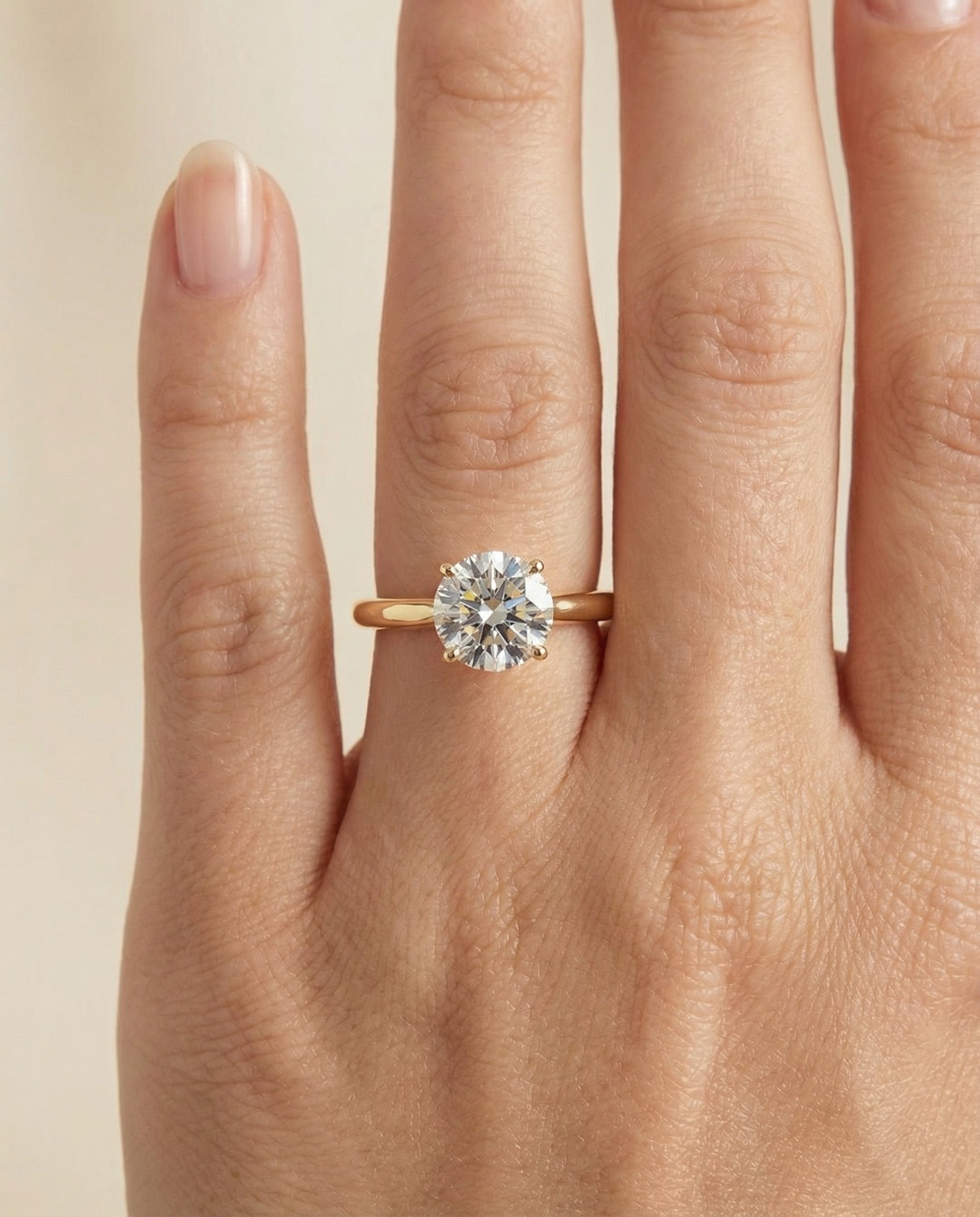 The Gladys setting for round diamonds, made to order in 18K Yellow Gold | RockHer