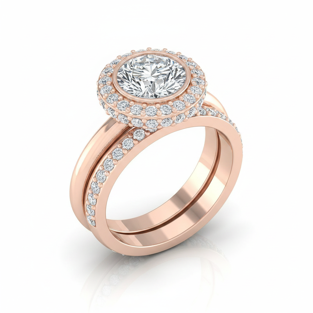 The Piper Matching Wedding Band, Round in 14K Rose Gold