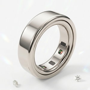 Polished Gold Cover for Oura Ring, in 14K White Gold | RockHer