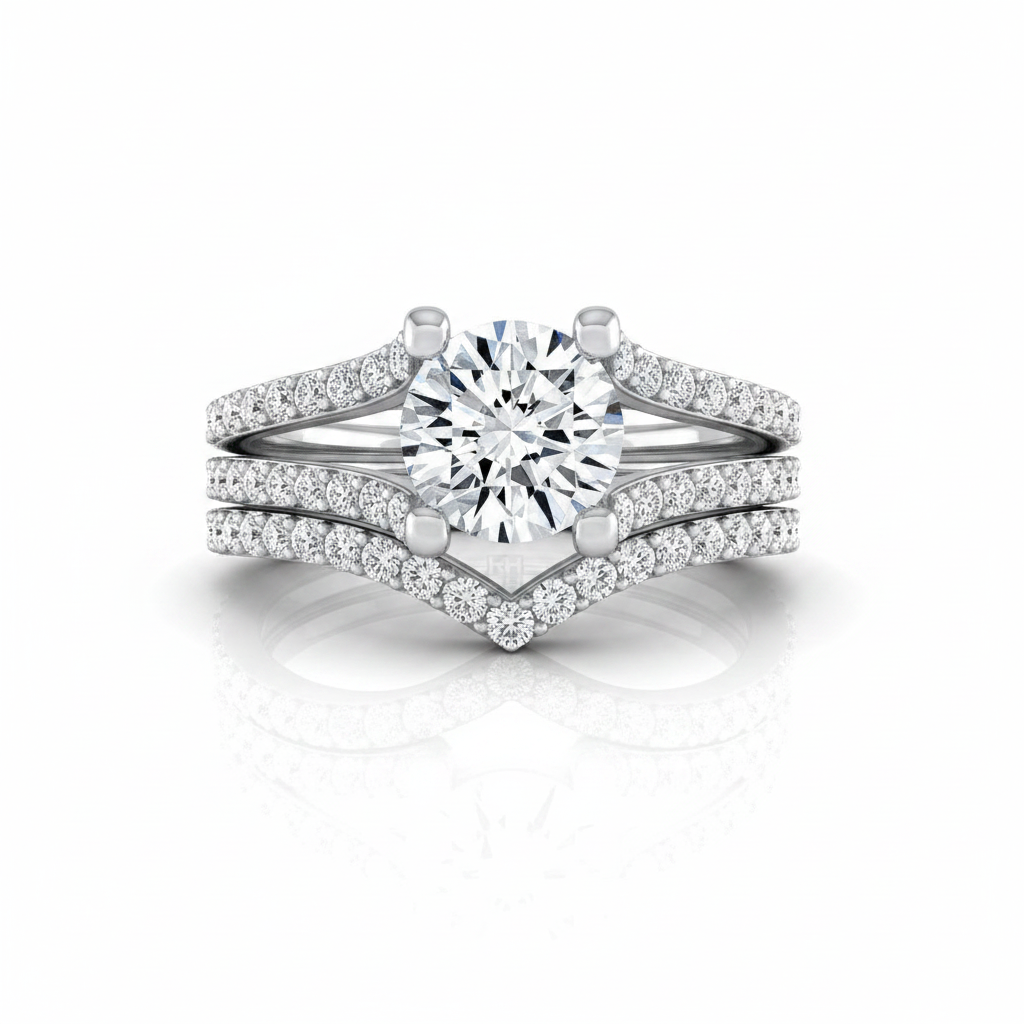The Presley Matching Wedding Band, Round in 18K White Gold