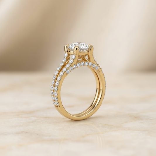 The Presley Matching Wedding Band, Round in 18K Yellow Gold