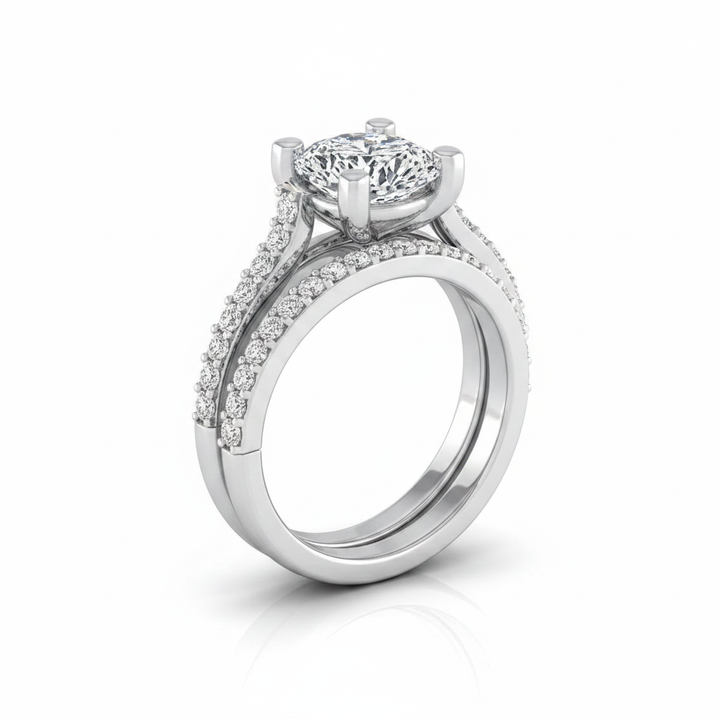 The Presley Matching Wedding Band, Cushion in Platinum | RockHer