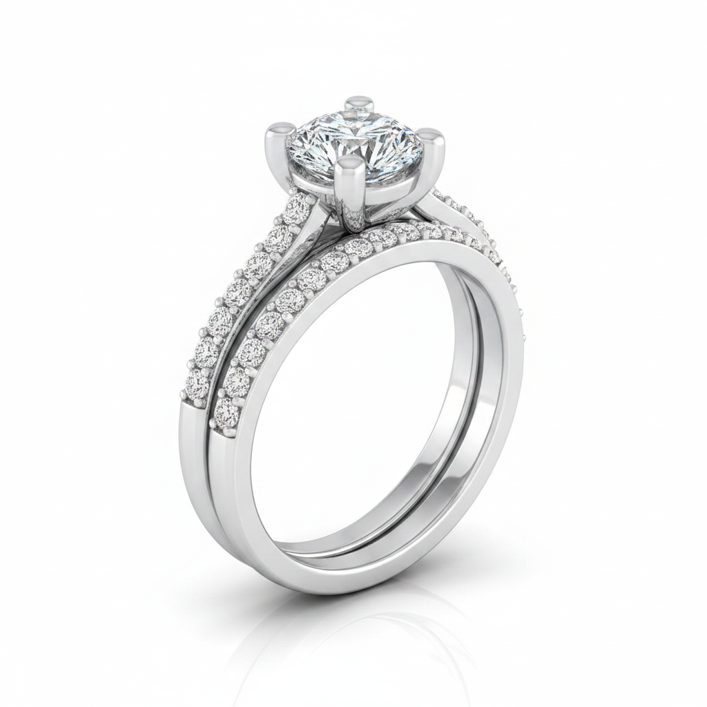 The Presley Matching Wedding Band, Round in Platinum