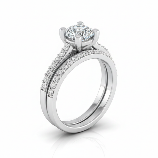 The Presley Matching Wedding Band, Round in Platinum