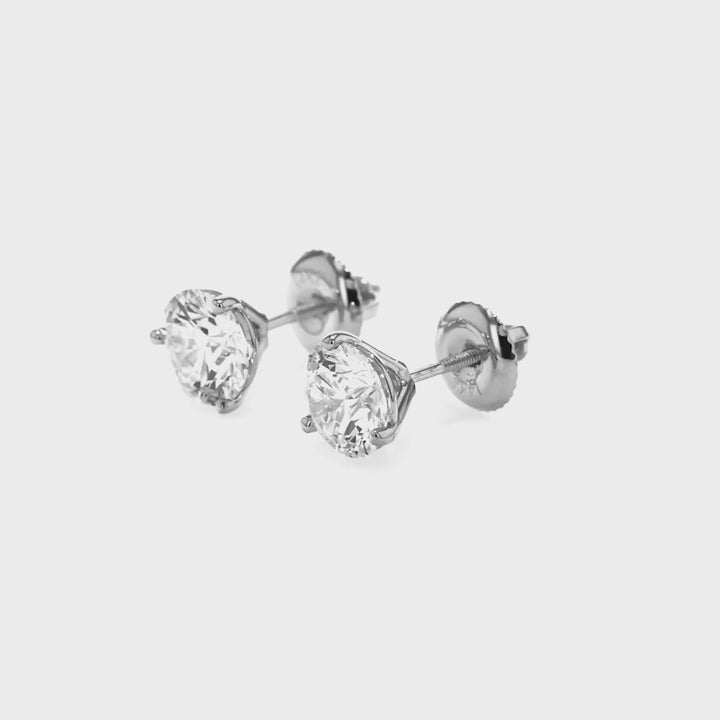 7 Carat Ideal Cut Colorless VS Lab Diamond Stud Earrings