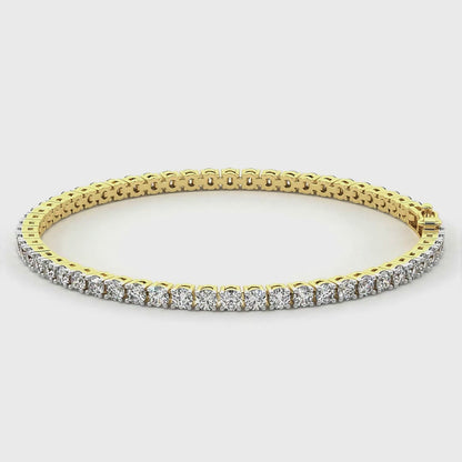 Exquisite Lab-Grown Diamond Tennis Bracelet in White & Yellow Gold and Platinum, 3-15 Carats (EFG, VS, Excellent Cut)