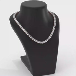 Riviera Lab Grown Diamond Tennis Necklace EFG Color, VS Clarity, IGI Certified (5-25ctw) – side profile | RockHer