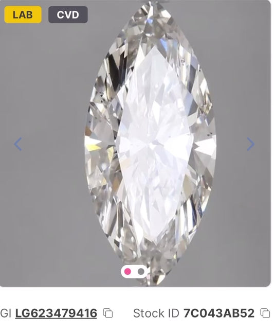 Lab Grown Marquise Diamond 3.32 carats G VS2 IGI LG623479416