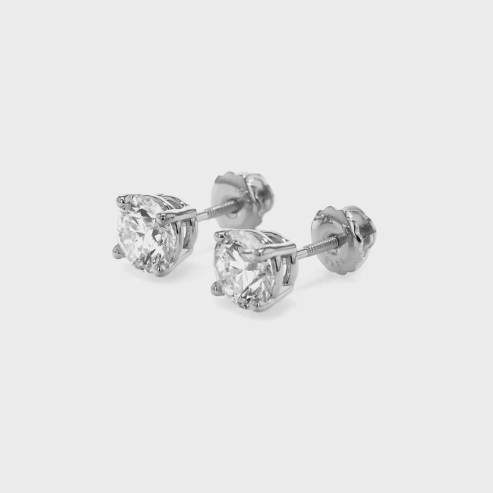 7 Carat Ideal Cut Colorless VS Lab Diamond Stud Earrings