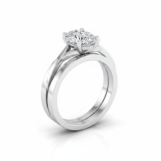 The Priscilla Matching Wedding Band, Pear in 18K White Gold