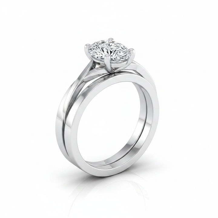 The Priscilla Matching Wedding Band, Pear in 18K White Gold