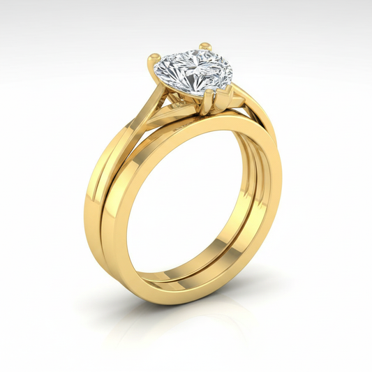 The Priscilla Matching Wedding Band, Heart in 18K Yellow Gold