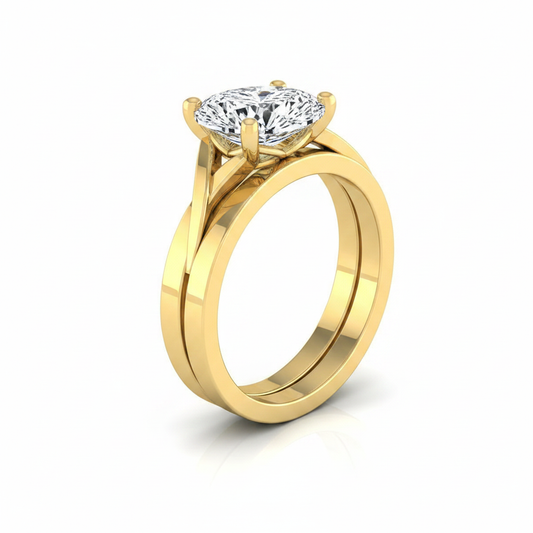 The Priscilla Matching Wedding Band, Pear in 18K Yellow Gold