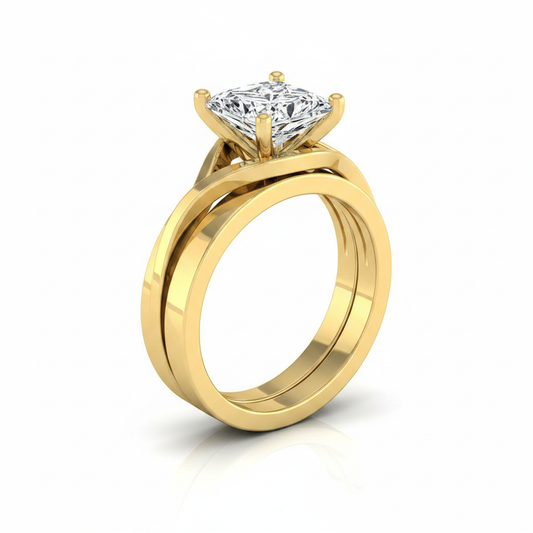The Priscilla Matching Wedding Band, Princess in 18K Yellow Gold