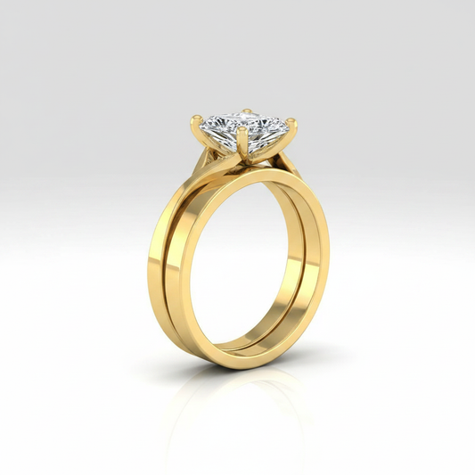 The Priscilla Matching Wedding Band, Radiant in 18K Yellow Gold