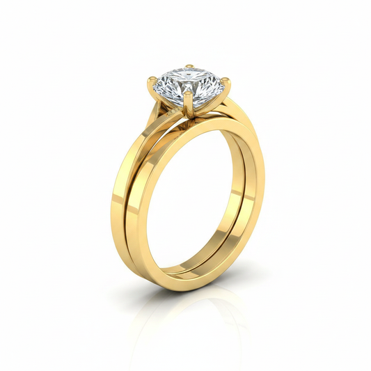 The Priscilla Matching Wedding Band, Round in 18K Yellow Gold