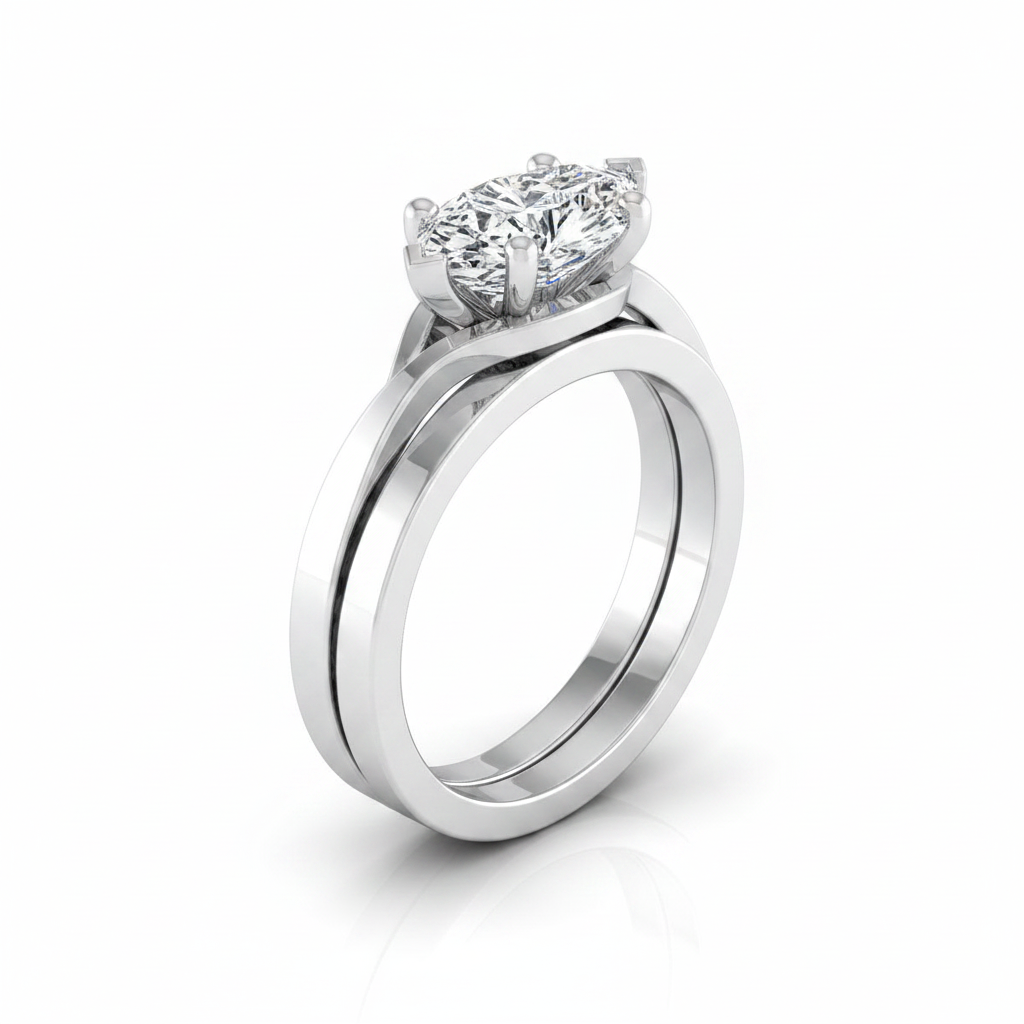 The Priscilla Matching Wedding Band, Marquise in Platinum