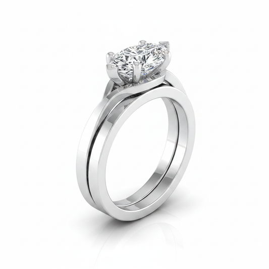 The Priscilla Matching Wedding Band, Marquise in Platinum